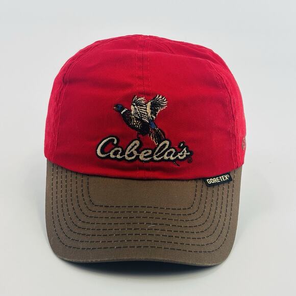 Cabela's Red Hunting Cap Hat One Size Gore-Tex Embroidered Bird Hunting Pheasant - Picture 1 of 5